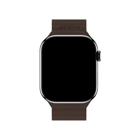 Apple Watch (38/40/SE/41/42mm) Holdit Silicone Magnet Rem - Chocolate / Black