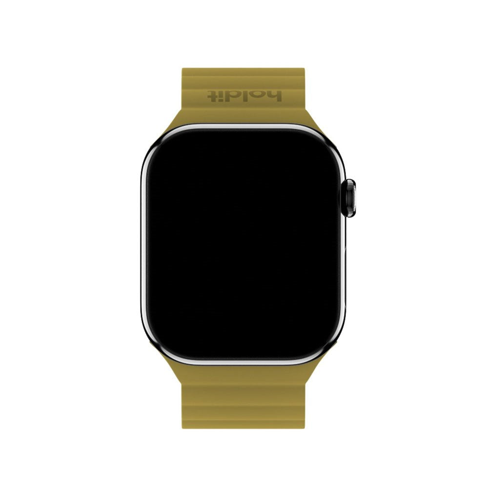 Apple Watch (38/40/SE/41/42mm) Holdit Silicone Magnet Rem - Warm Olive / Black