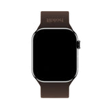 Apple Watch (42/44/SE/45/46/49mm) Holdit Silikon Rem m. Metallspenne - Chocolate