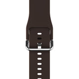 Apple Watch (42/44/SE/45/46/49mm) Holdit Silikon Rem m. Metallspenne - Chocolate
