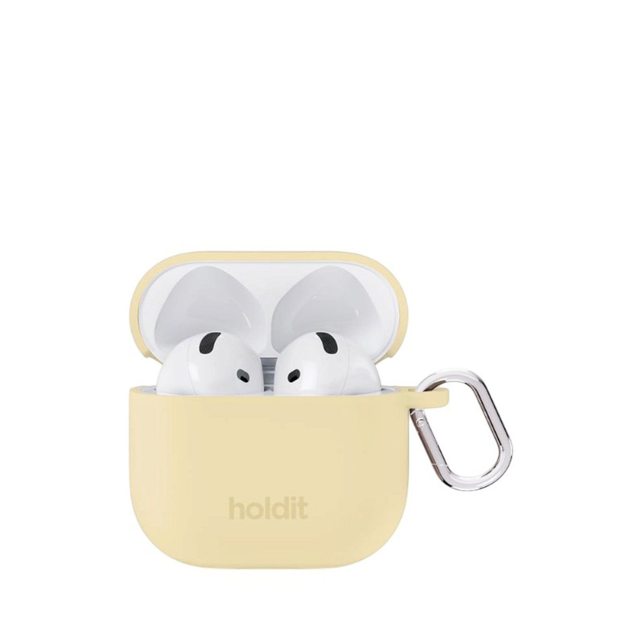Apple AirPods (5. & 4. Gen.) Holdit Silicone Case m. Karabinkrok - Butter Yellow