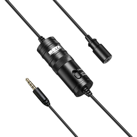 BOYA BY-M1 Clip-On Mikrofon m. 3.5mm Minijack - 6m - Svart