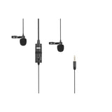 BOYA BY-M1DM Dobbel Mikrofon m. 3.5mm Minijack - 4m - Svart