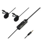BOYA BY-M1DM Dobbel Mikrofon m. 3.5mm Minijack - 4m - Svart