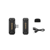 BOYA BY-WM3 Trådløst Mikrofon Sett m. USB-C - Svart