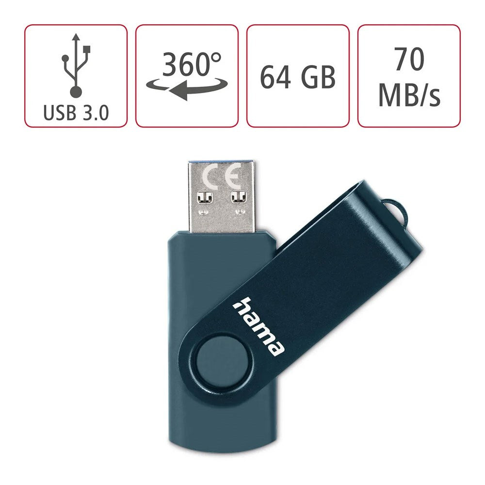 HAMA Roterbar USB-Pinne 3.2 - 64 GB