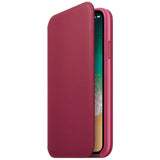 Original Apple iPhone X Leather Folio Flip Deksel Berry (MQRX2ZM/A)