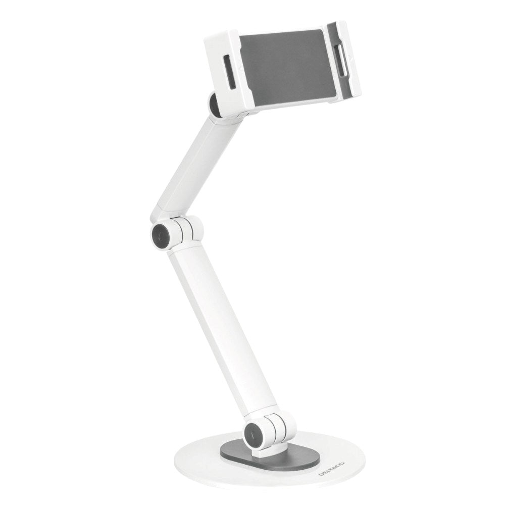 Deltaco Universell Nettbrett-/Mobilholder for Bord - Mål: 4,7 - 12,9" - Hvit