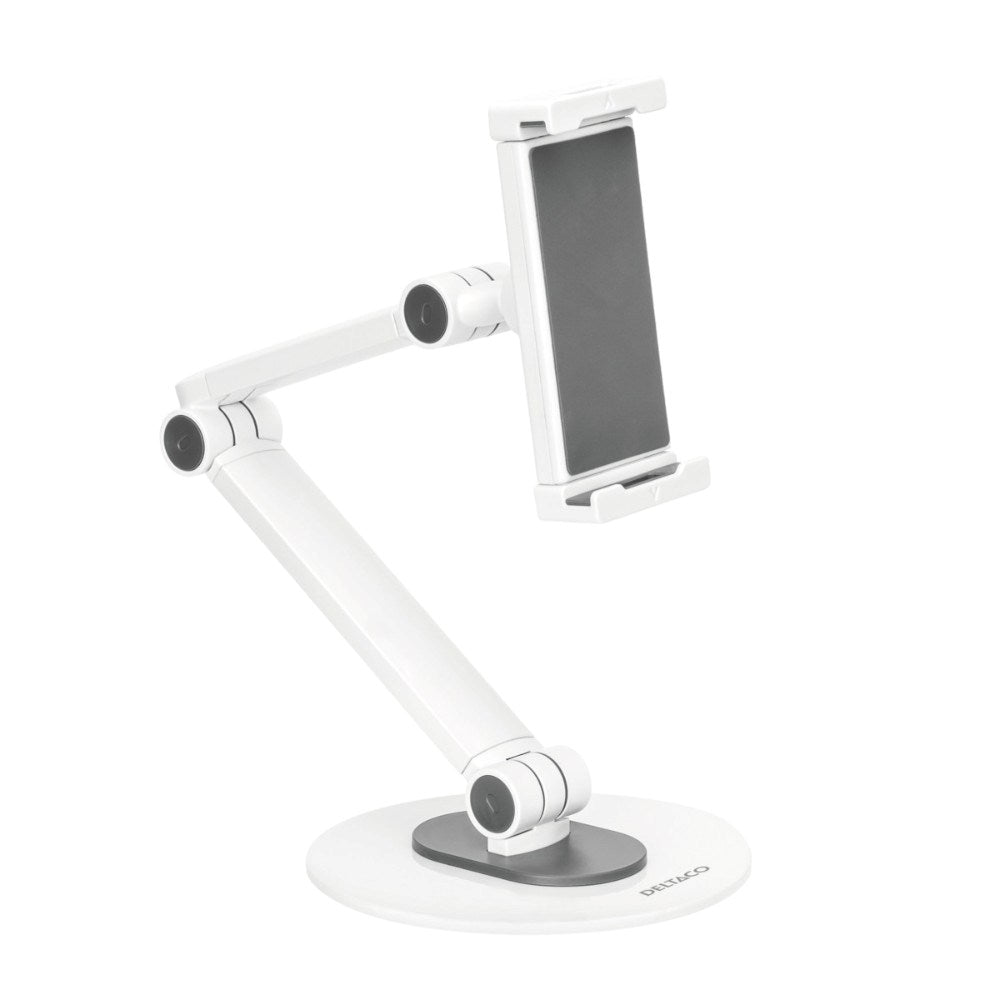 Deltaco Universell Nettbrett-/Mobilholder for Bord - Mål: 4,7 - 12,9" - Hvit