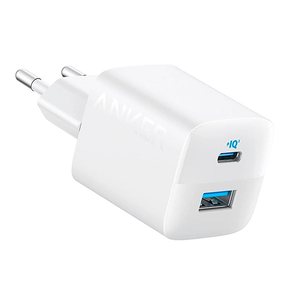 Anker 323 Vegglader 33W med USB-A & USB-C - Hvit