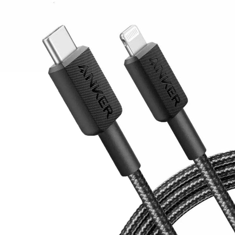 Anker 322 Nylon USB-C - Lightning Kabel 60W PD / 1.8 Meter - Hvit