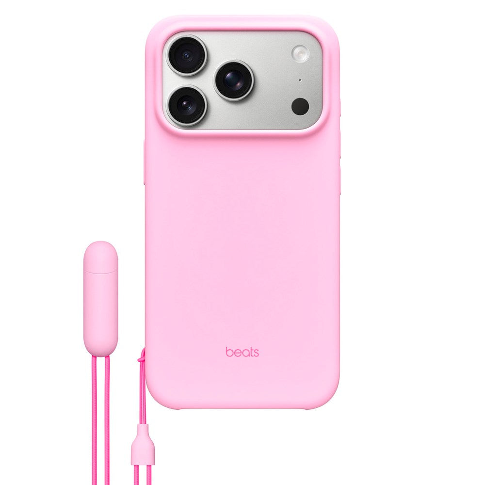 Original Apple Beats iPhone 17 Pro Deksel m. Stropp - MagSafe Kompatibel - Pebble Pink