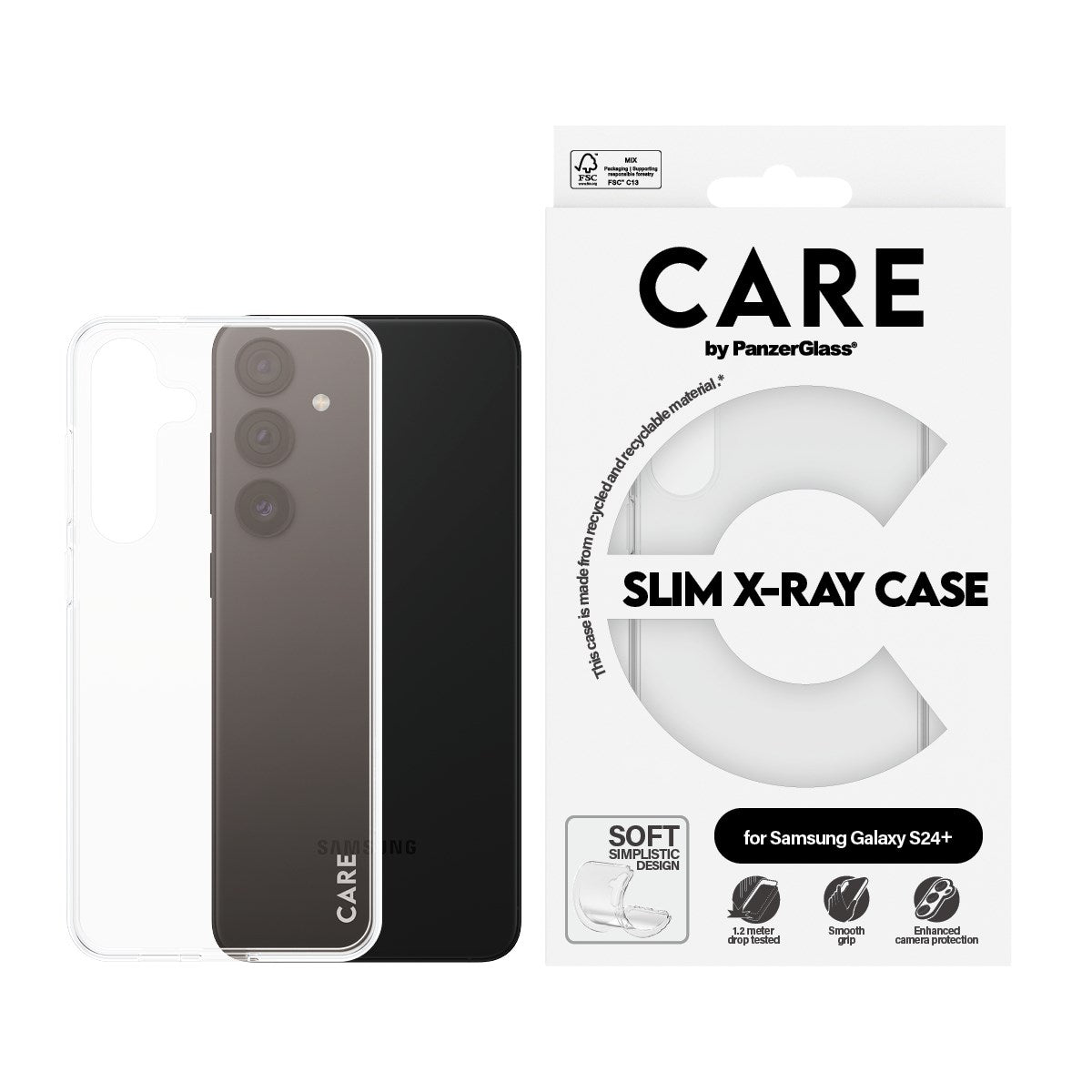 CARE by PanzerGlass Samsung Galaxy S24+ (Plus) FASHION X-Ray Soft Basic Deksel - Gjennomsiktig