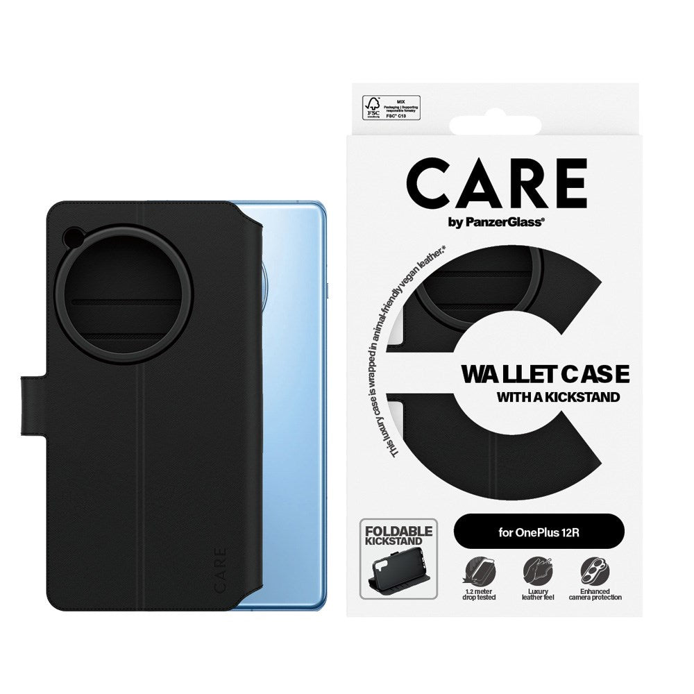 CARE by PanzerGlass OnePlus 12R Feature Wallet Case med Stativfunksjon - Svart