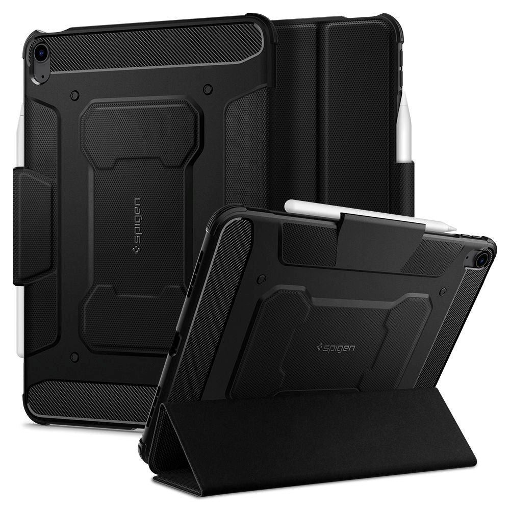 iPad Air 10.9-11" (2024-2020) Spigen Rugged Armor Pro Deksel m. Apple Pencil Holder - Sort