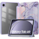 Samsung Galaxy Tab A9 Tech-Protect SC Hybrid Tri-fold Deksel - Violet Marble / Gjennomsiktig