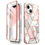 iPhone 14 Plus i-Blason Cosmo Marble Deksel m. Skjermbeskytter - Rosa