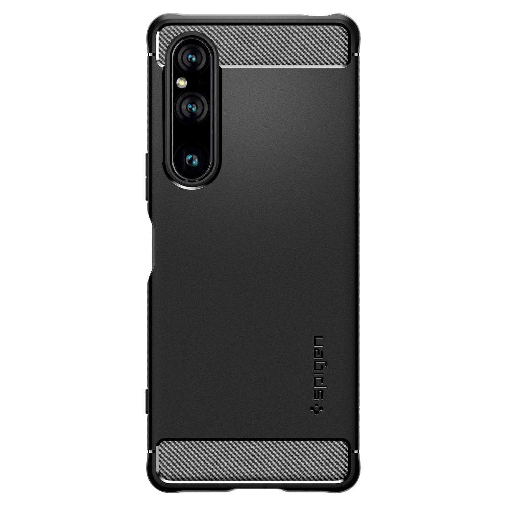 Sony Xperia 1 V Spigen Rugged Armor Bakside Deksel - Mat Svart