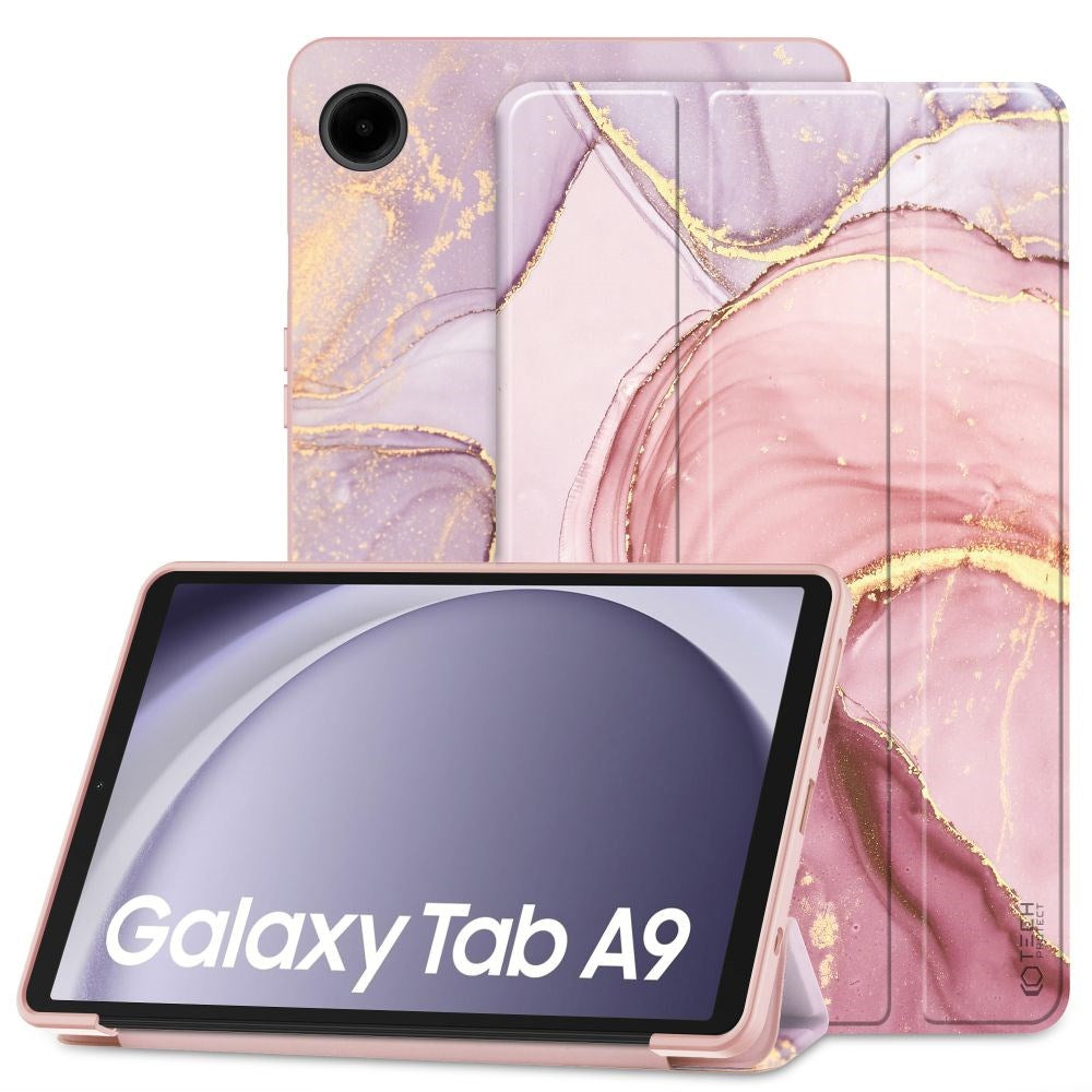 Samsung Galaxy Tab A9 Tech-Protect Smartcase Deksel Tri-fold - Marble