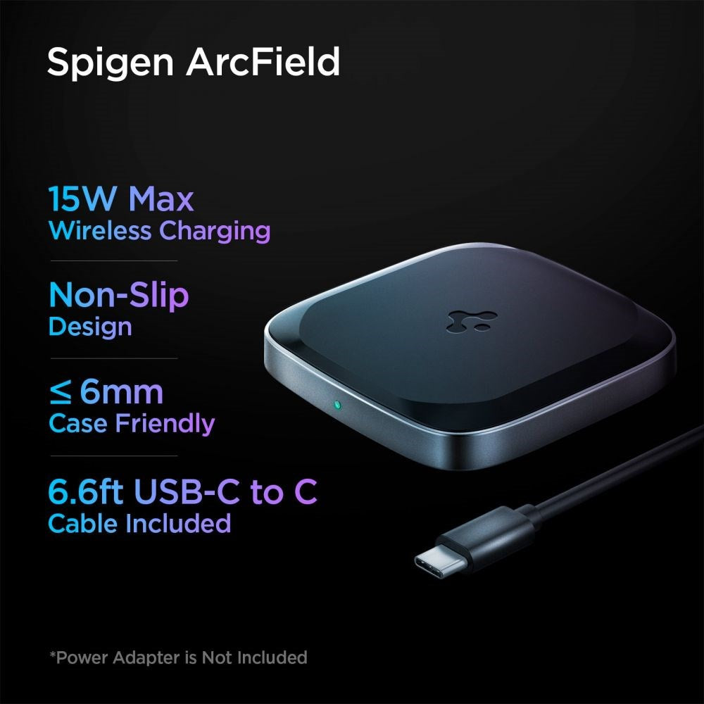 Spigen PowerArc ArcField Trådløs Lader 15W - Svart