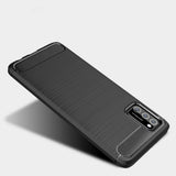 Samsung Galaxy A03s Tech-Protect Fleksibelt Plast Carbon Deksel - Svart