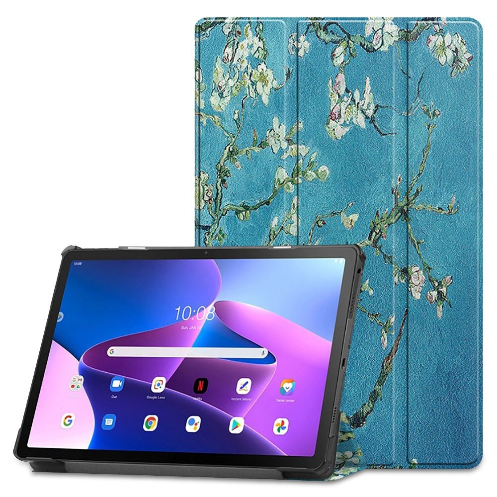 Lenovo Tab M10 Plus (3. Gen) 10.6" (TB-125F/128F) Tech-Protect Smartcase Deksel - Hvite Blomster