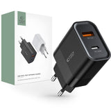 Tech-Protect Network 30W Veggladere m. 1 x USB-C & 1 x USB-A - Svart