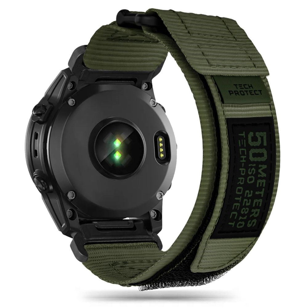 Universal Garmin 26mm QuickFit Tech-Protect Scout Pro Stoffrem - Grønn