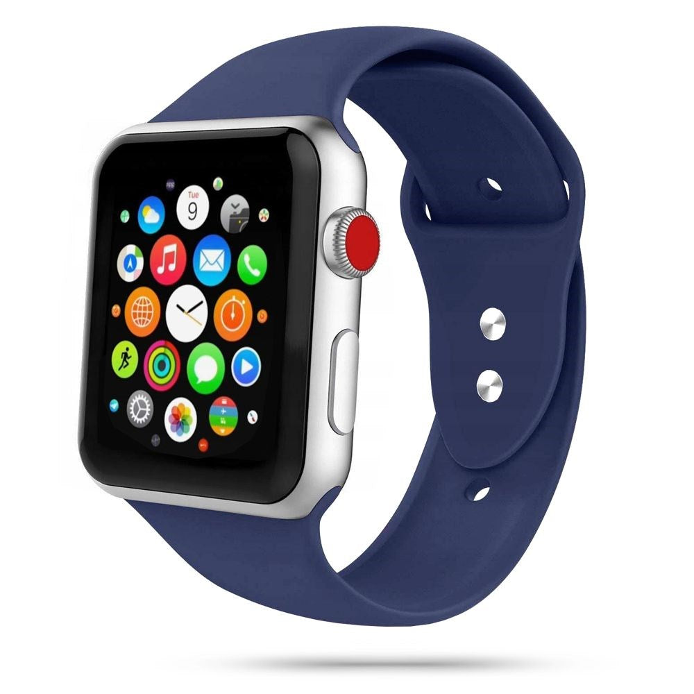 Apple Watch (42/44/SE/45/46/49mm) Tech-Protect Icon Band Silikon Reim - Blå