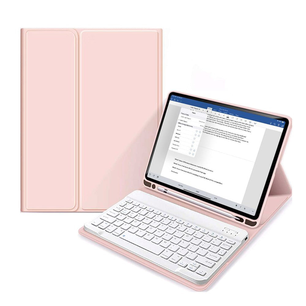 iPad 10.2" (2021 / 2020 / 2019) Tech-Protect Keyboard Deksel Med Pencil Holder - Engelsk Layout - Rosa