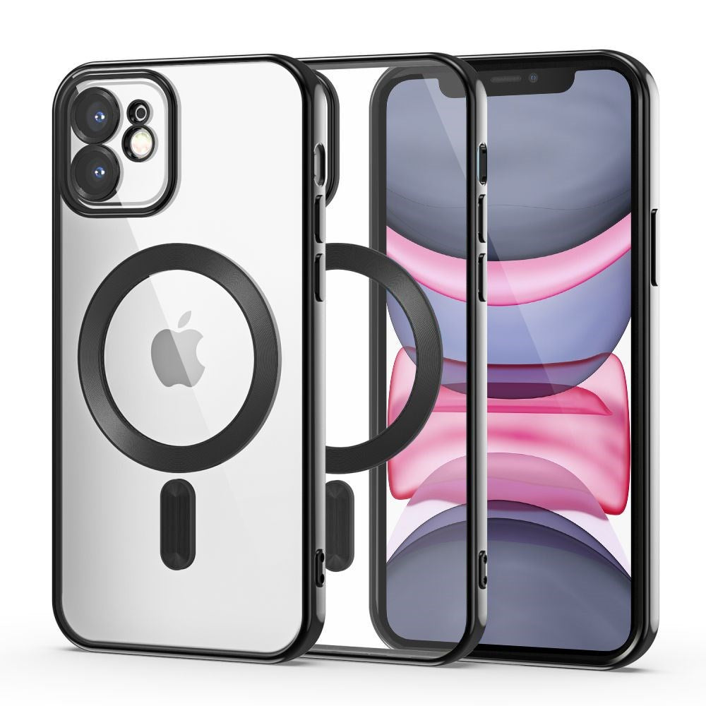 iPhone 11 Tech-Protect MagShine Deksel - MagSafe Kompatibel - Gjennomsiktig / Svart