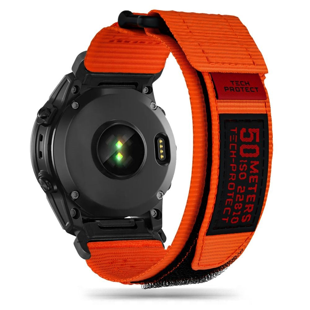 Universal Garmin 22mm QuickFit Tech-Protect Scout Pro Stoffrem - Oransje