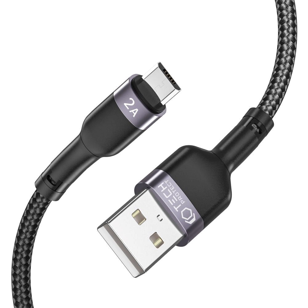 Tech-Protect Ultraboost USB-A til micro-USB Kabel 3A 25cm - Svart