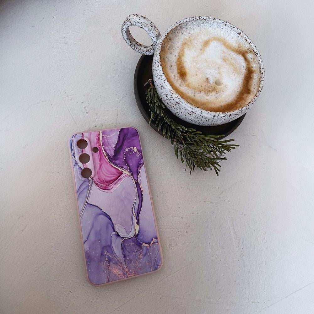 Samsung Galaxy A15 (5G) / A15 Tech-Protect Marble Deksel - Rosa / Lilla