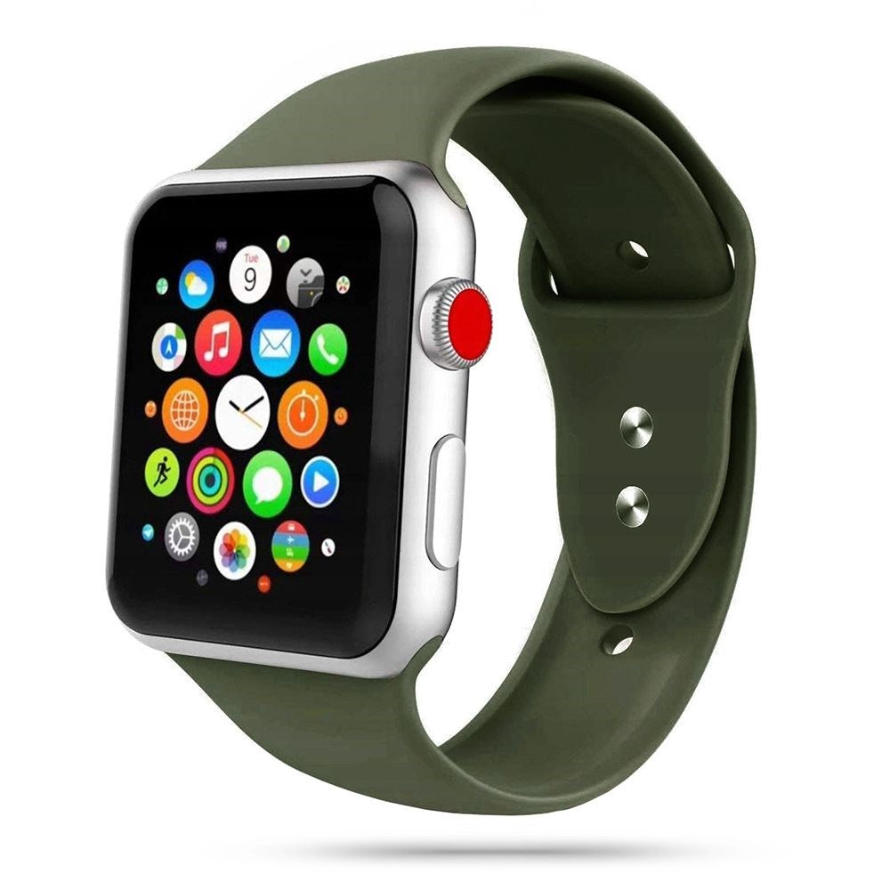 Apple Watch (42/44/SE/45/46/49mm) Tech-Protect Icon Band Silikon Reim - Grønn