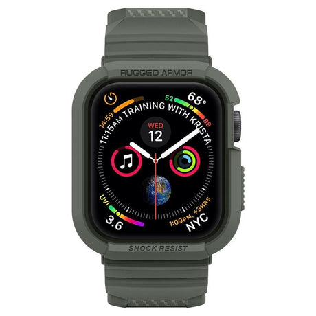 Spigen Rugged Armor Apple Watch SE/6/5/4 (44mm) Gummi Deksel & Reim - Grønn