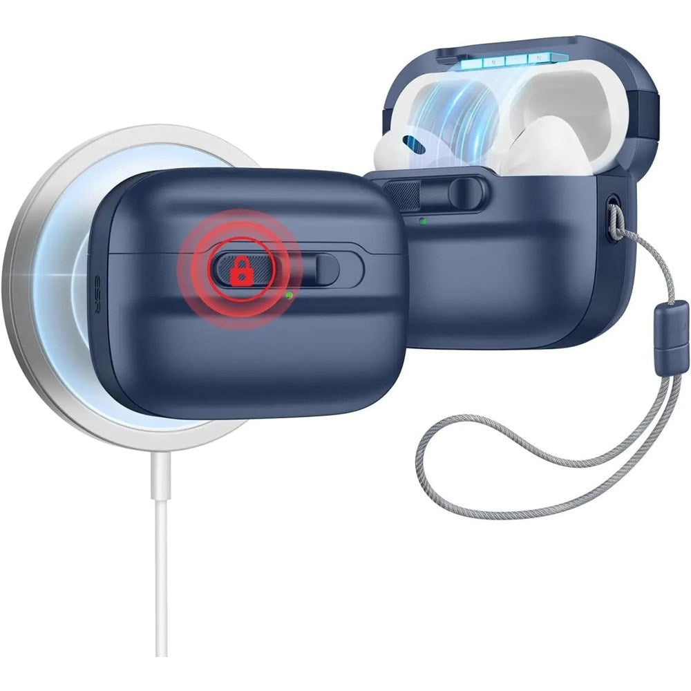 ESR AirPods Pro (1. & 2. Gen.) HaloLock Pulse Deksel - MagSafe Kompatibel - Blå