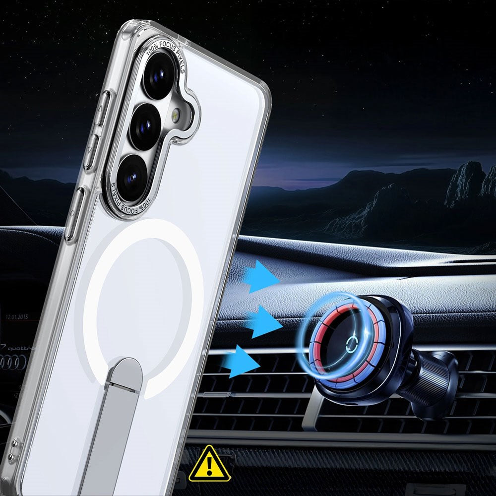 Samsung Galaxy S26 Hurtel Hybrid Armor X Deksel m. Kickstand – MagSafe Kompatibel – Gjennomsiktig