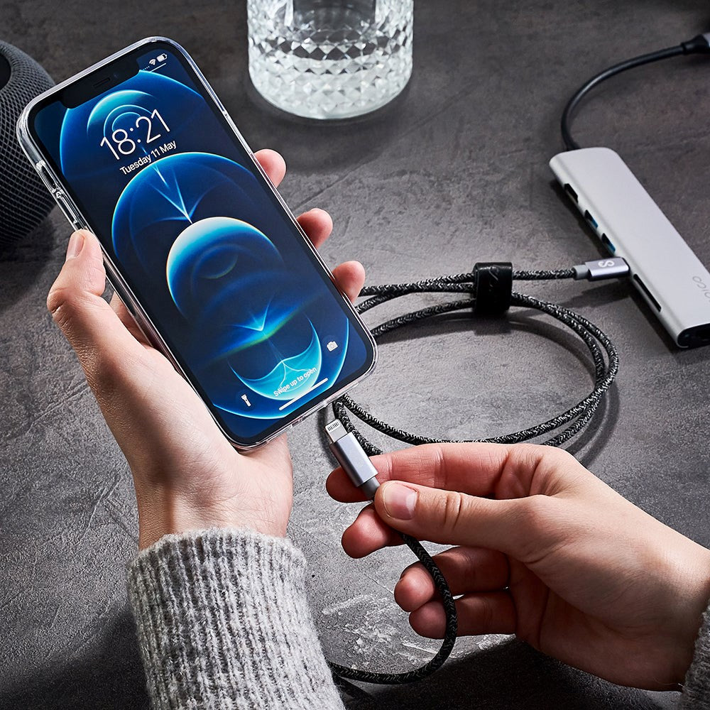 Epico Braided PD 60W USB-C til Lightning Kabel - 1.2m - Grå