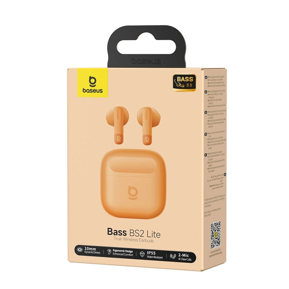 Baseus Bass BS2 Lite True Wireless Hodetelefoner - Oransje