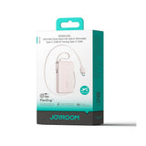 Joyroom JR-PR2 35W PowerBank m. Uttrekkbart USB-C Kabel & Innebygd USB-C Kabel - 10.000 mAh - Rosa