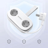 ORICO 20W 5-i-1 Strømskinne med 2 x Schuko 2 x USB-A 1 x USB-C - Hvit