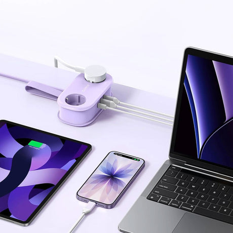 ORICO 20W 5-i-1 Strømskinne med 2 x Schuko 2 x USB-A 1 x USB-C - Lilla