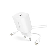 Epico Vegglader PD 20W m. USB-C til Lightning Kabel - Hvit