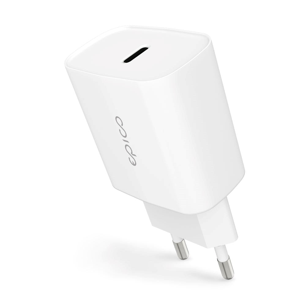 Epico Vegglader PD 20W m. USB-C til Lightning Kabel - Hvit