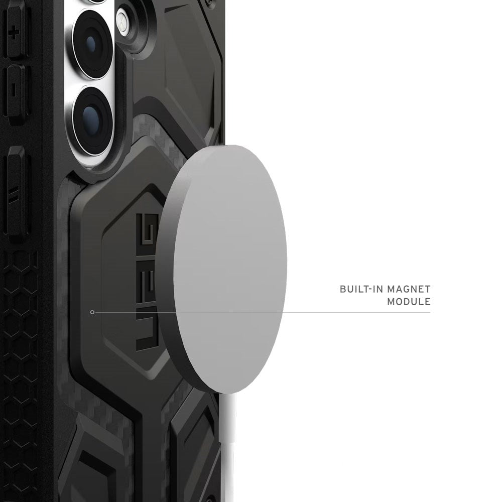 Samsung Galaxy S26 UAG Monarch Pro Carbon Hybrid Deksel – MagSafe Kompatibel – Svart