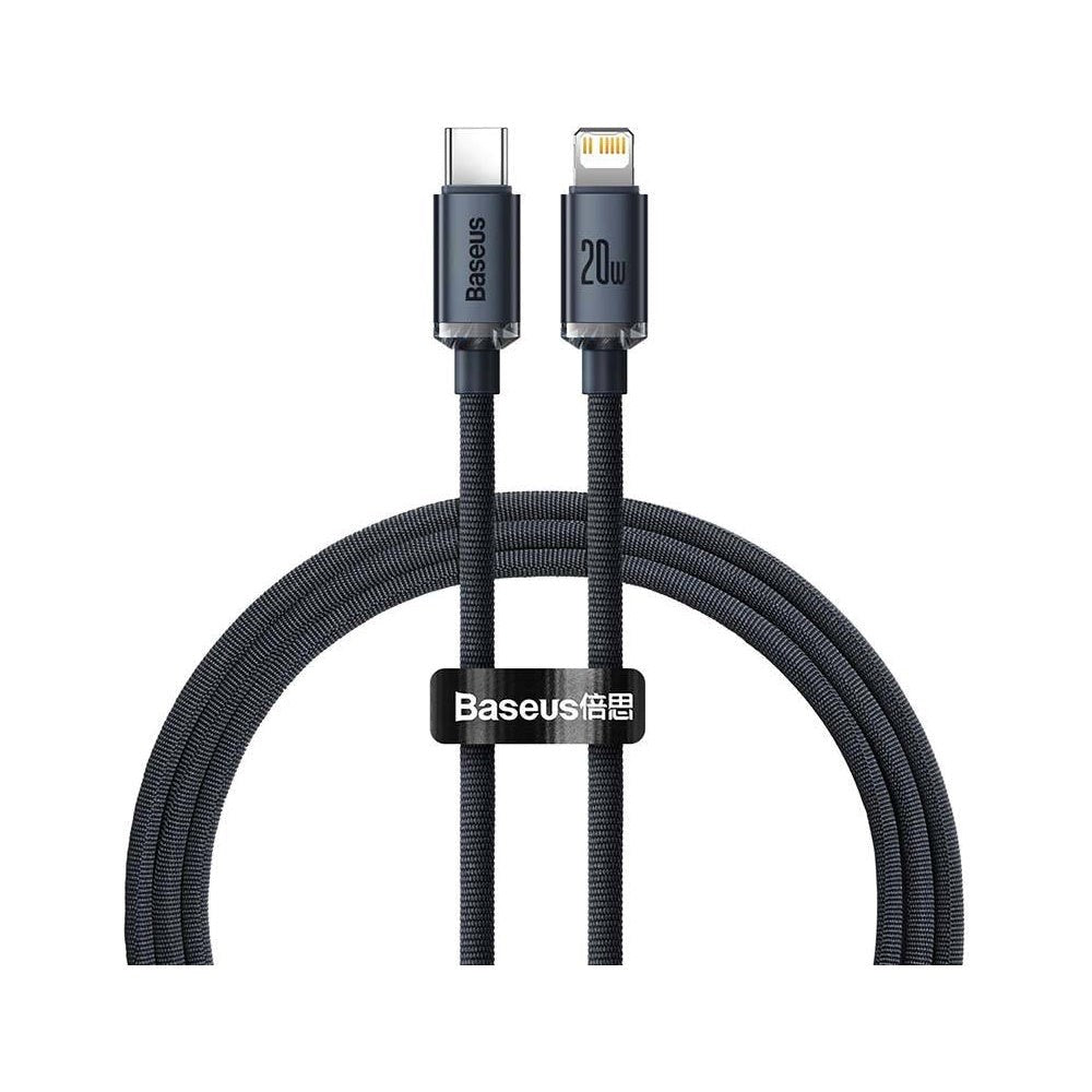 Baseus Krystallkabel USB-C for Lightning-kabel PD 20W - 1,2m - Svart