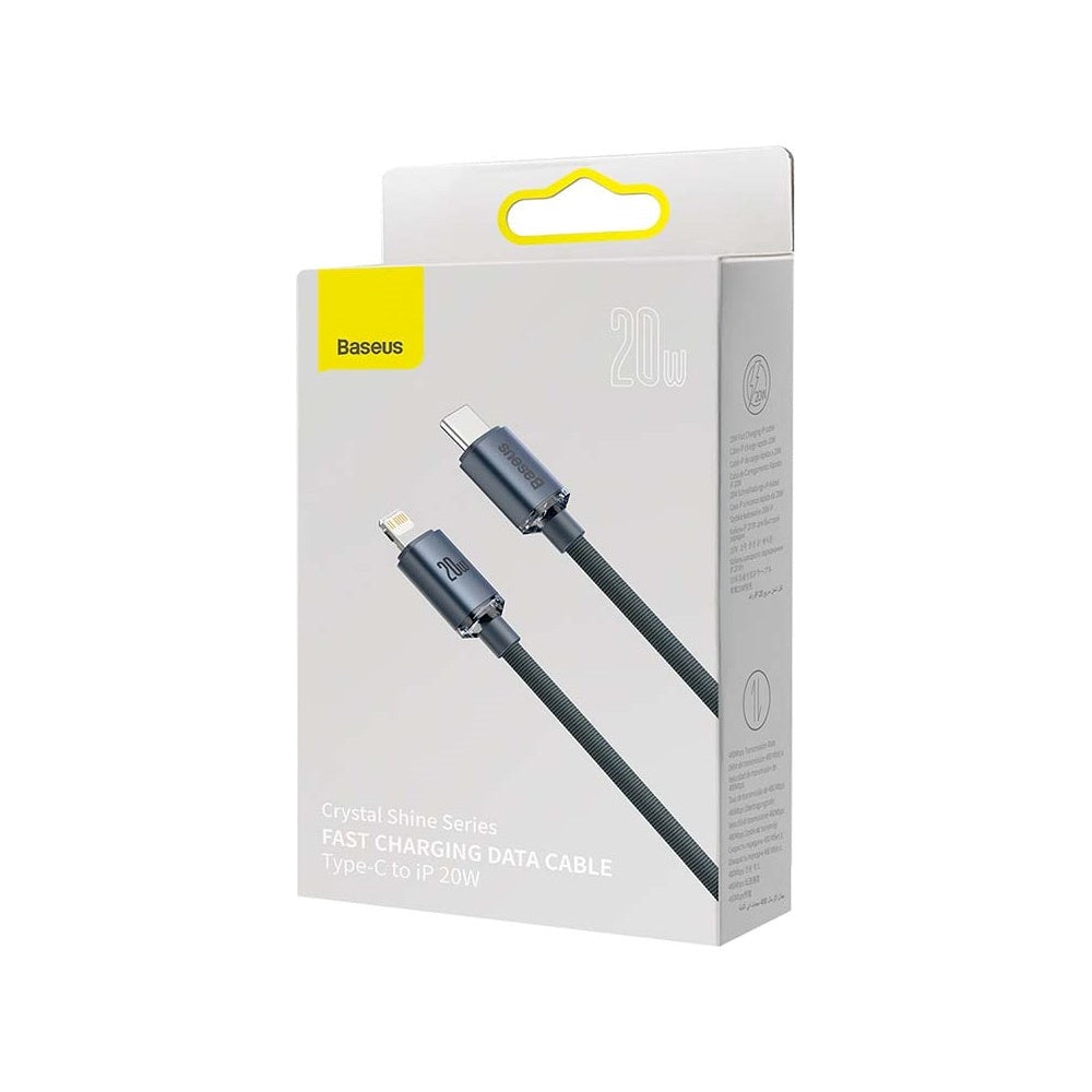 Baseus Krystallkabel USB-C for Lightning-kabel PD 20W - 1,2m - Svart