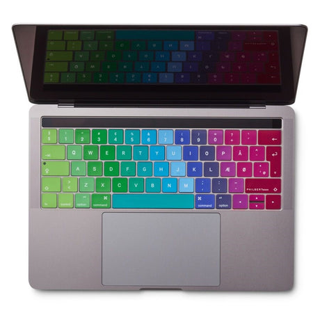 Philbert MacBook Pro Touch Bar 13" / 15" Tastaturdeksel med Nordic Layout - Rainbow