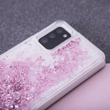 Samsung Galaxy S23 Gjennomsiktig Glitter Deksel - Rosa